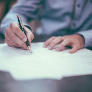 Signing official documents in Kenya