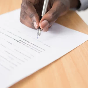 Filling in paperwork forms