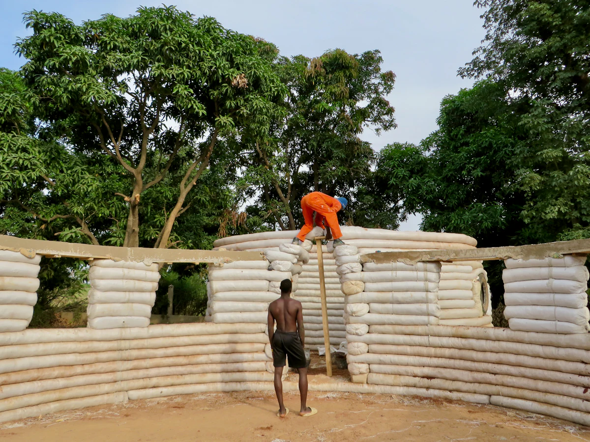 Building site with bricks during a property check in Kenya