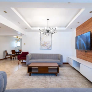 Furnished living room of a rental property in Kenya
